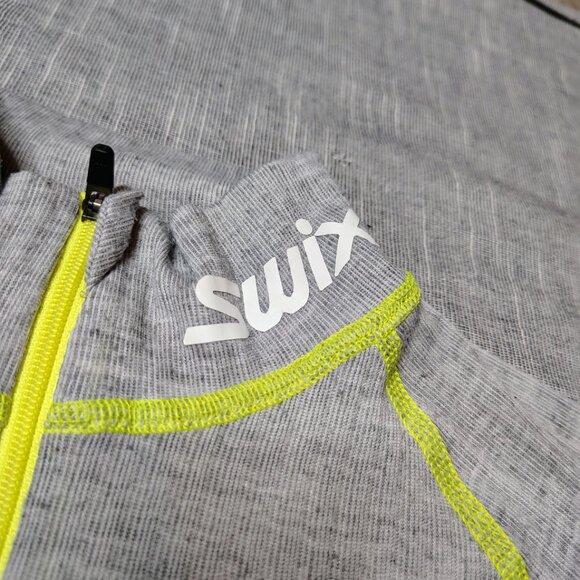 Swix Race X Shirt Mens Size Medium Gray Base Layer 1/4 Zip Performance Mid - Picture 4 of 12